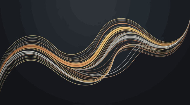 Abstract flowing lines with gold and bronze gradient