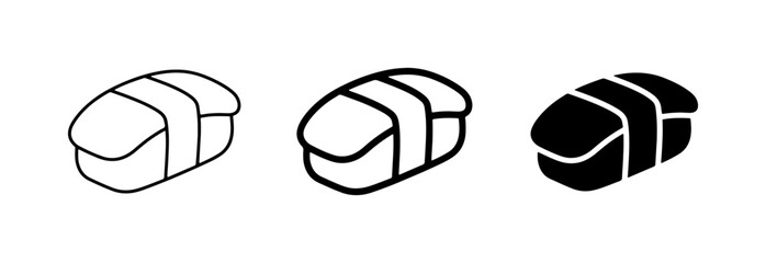 Sushi Icons Set: Nigiri, Maki, Simple Line Art, Silhouette, Japanese Food © Zarin