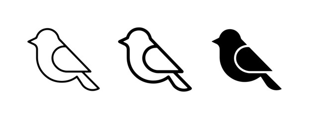 Simple Bird Icons, Outline and Silhouette Styles, Vector Graphics for Nature and Wildlife Themes © Farin