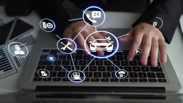 Car service and insurance provide vehicle maintenance, car insurance coverage claim app, and safety. Mobile car service and insurance, cost estimate, driver user gain confidence and protection. Funnel