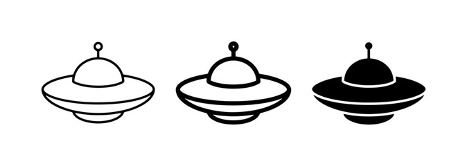Flying Saucer Icons, UFO Vector Graphics, Alien Spaceship Symbols, Space Travel © Kawsar