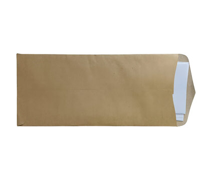 Brown kraft paper envelope with white corner