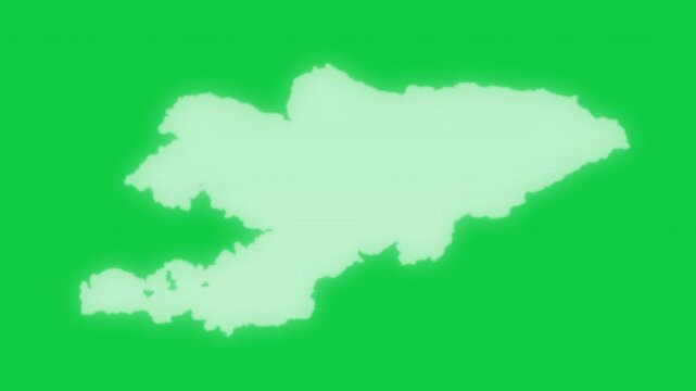 Kyrgyzstan VHS old screen effect map pop animation green background