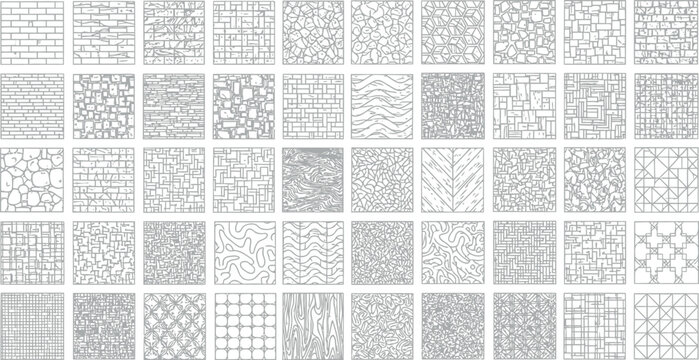 Grid collection of abstract seamless pattern swatches and geometric graphic textures with seamless abstract geometric collection background monochrome decoration backdrop structure creative