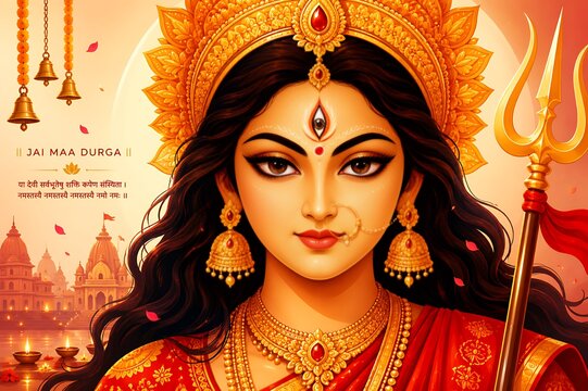 Godess Durga on Maha Navratri, Navadurga, Durga Puja, Sharad Navratri, Jyeshtha Shukla Ashtami/Masik Durga Ashtami, Mahanavami, Vijayadashami, Dussehra, Durga/Mahakali/Jagadamba, Bhavani
