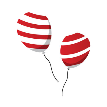 Strip red and white ballon illustration