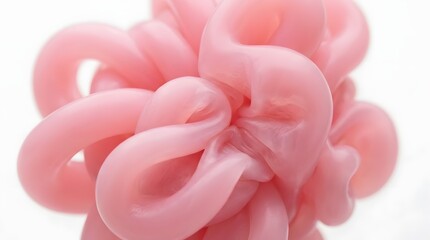 Fototapeta premium A close-up view of a pink rubber band bundle on a white background