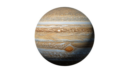 Jupiter planet with visible Great Red Spot, isolated on transparent background © AnaMaria