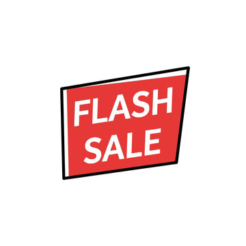Flash Sale Sign - Red angled sign with white text promoting a limited-time sale.