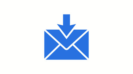 Blue Envelope with Down Arrow. © Tami