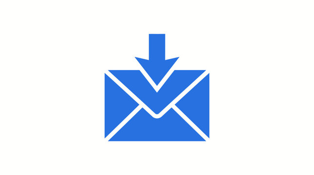 Blue Envelope with Down Arrow.
