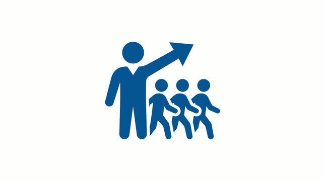 Family with father leading children forward.