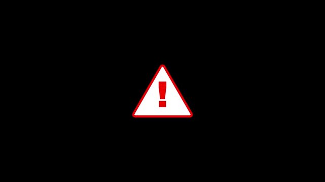 Attention road sign, warning triangle sign, signal alert risk safety danger road warning sign symbol animated on background. Tringle warning icon animation. warning attention icon signal alert. 4k