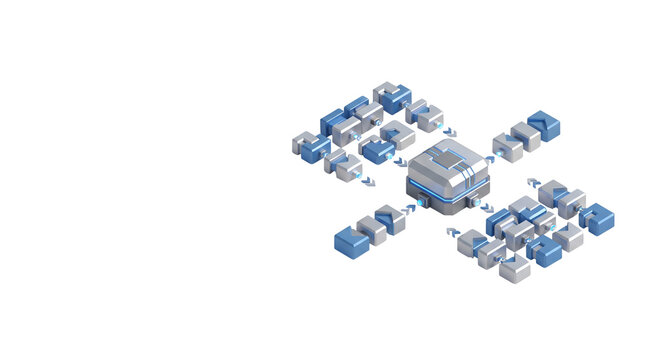 Support ticket routing array with modular elements in 3D isometric