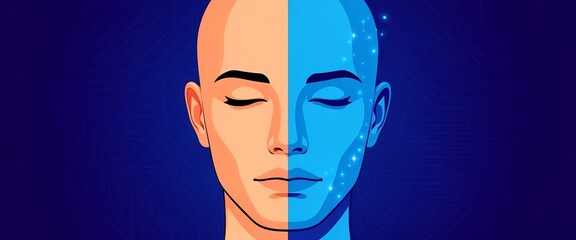 二つの顔を持つ人物の対照的な表現