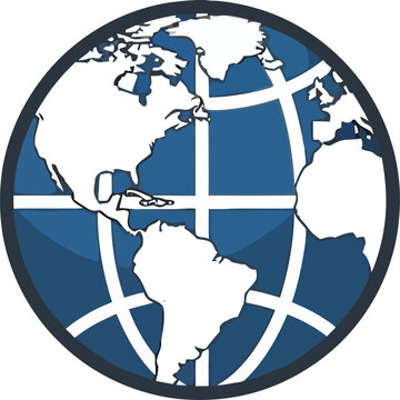 Globe Icon Earth Map Symbol.