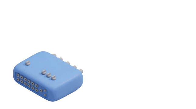 Satellite beamforming transceiver module in 3D clay style