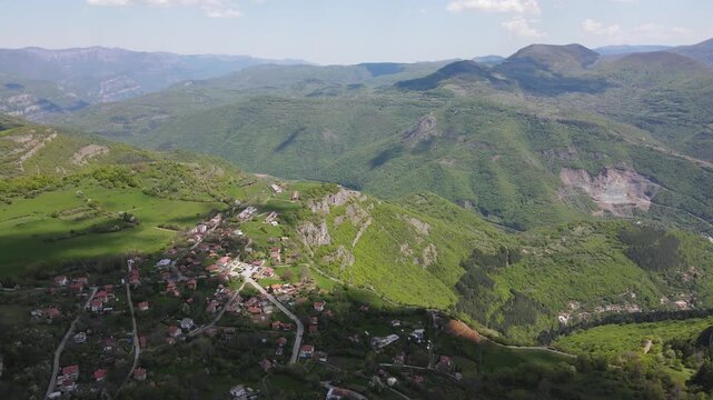 Aerial view of Balkan Mountains near village of Zasele, Bulgaria
