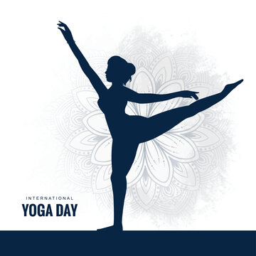 Happy international yoga day card design