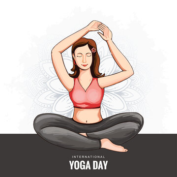 Happy international yoga day beautiful card design