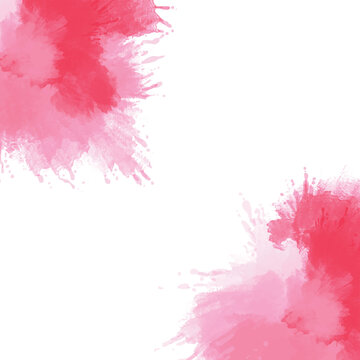 Pink watercolor splash on white background