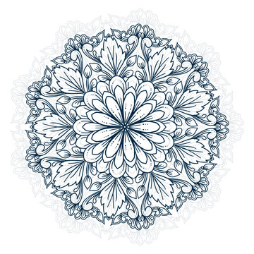 Decorative artistick mandala on white background