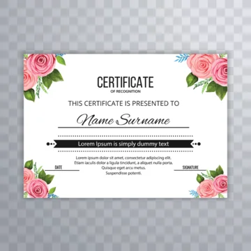 Elegant diploma floral certificate template design