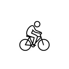 Obraz premium Vector illustration of a person riding a bicycle, cycling icon