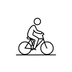 Naklejka premium Man riding bicycle, vector illustration, cycling icon