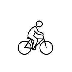 Naklejka premium Vector illustration of a person riding a bicycle, cycling icon