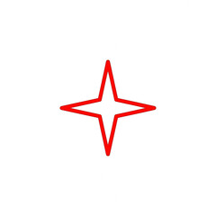 Fototapeta premium Red four-pointed star on black background