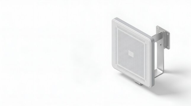 Phased array satellite antenna terminal in 3D clay style
