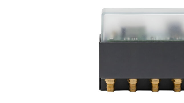 High performance quad output C-Band LNB on white background