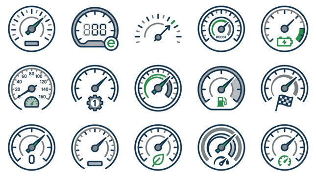 Collection of Vehicle Dashboard Gauge Icons
