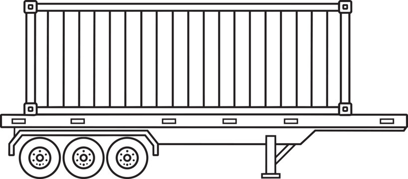 Simple line drawing of a semi-trailer truck