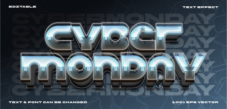 Cyber monday robot Game Mecha Editable Text Effect with Futuristic Robotic Armor Style