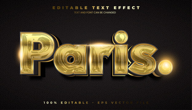 Paris editable text effect in modern trend style