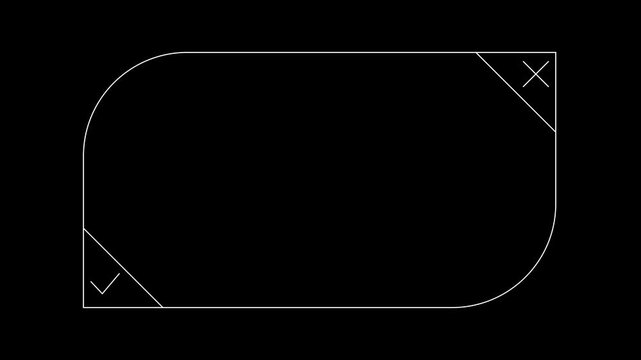 ​minimalist light streak rectangle frame overlay for video editing.