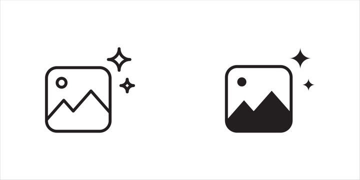 AI photo creation icon set. AI image creation tool icon. AI image creation icon. Vector illustration
