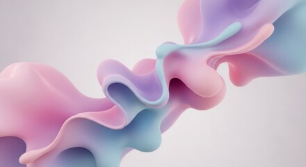 Obraz premium Graceful Flow of an Abstract 3D Sculpture in Soft Pastel Hues