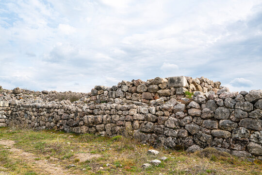 Scenic views of the archaeological remains and monumental stone walls of Hattuşa (Hattusha),  located in Boğazkale, &Ccedil;orum, this sprawling site was the fortified capital city of the Hittite Empire duri