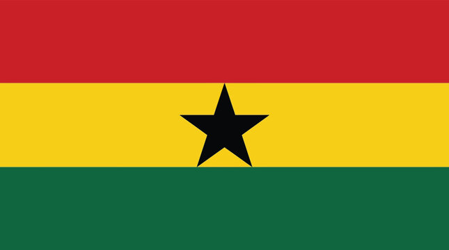 National flag of ghana with iconic black star national ghanaian government