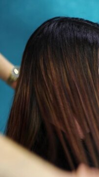 R&eacute;sultat final balayage cheveux chez le coiffeur coloration