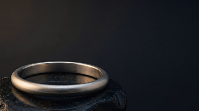 Premium religious backdrop with close up of steel Kara bangle under warm side lighting