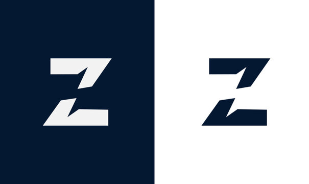 Z monogram logo with lightning energy strike icon vector