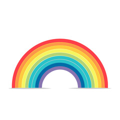Fototapeta premium Colorful rainbow arc with distinct color bands on white background