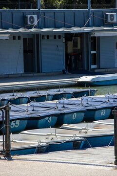 Boat rental in Madrid Retiro Park, Spain.