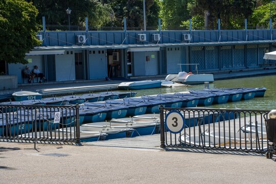 Boat rental in Madrid Retiro Park, Spain.