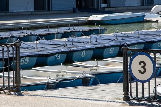 Boat rental in Madrid Retiro Park, Spain.
