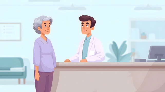 Engaging Interaction in Healthcare: A Doctor Welcoming a Patient at the Clinic for a Compassionate Consultation Experience